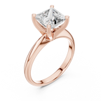 Princess Cut Diamond in a Modern Cathedral Setting