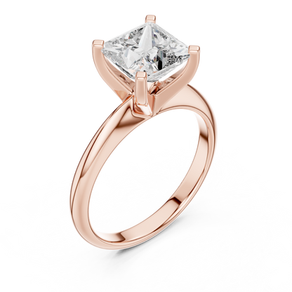Princess Cut Diamond in a Modern Cathedral Setting