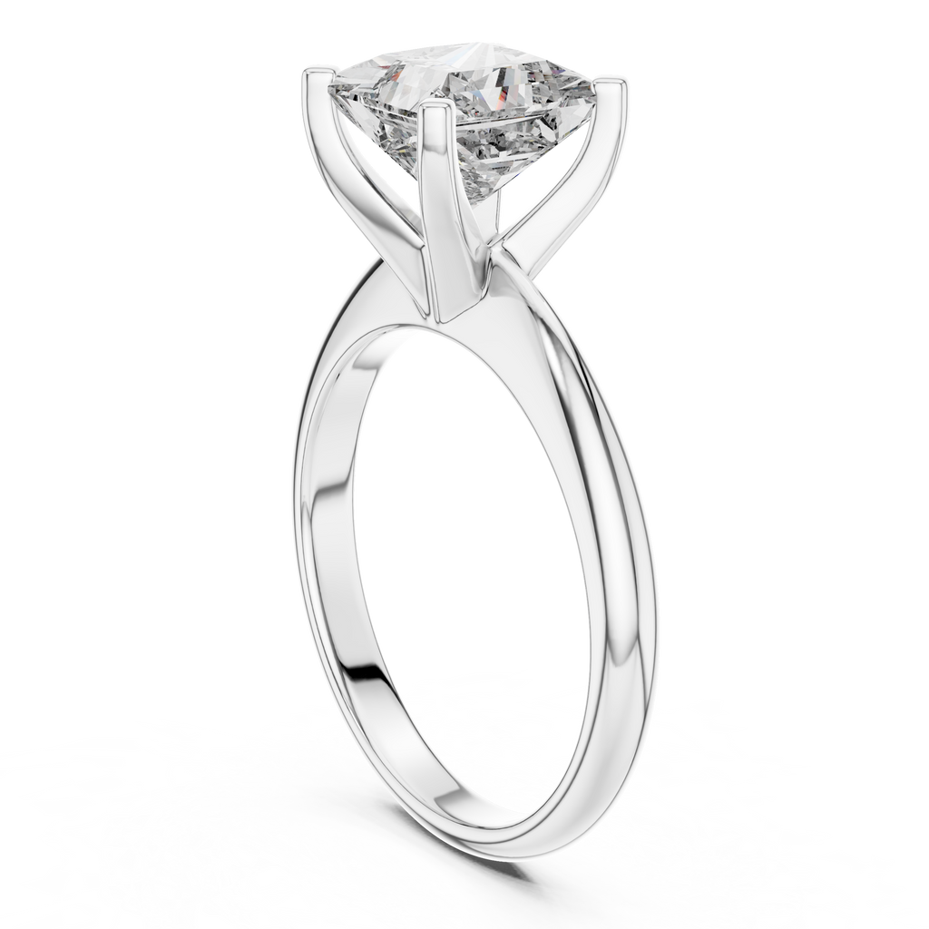 Princess Cut Diamond in a Modern Cathedral Setting
