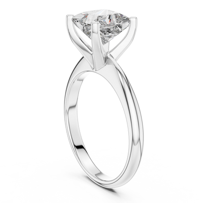 Princess Cut Diamond in a Modern Cathedral Setting