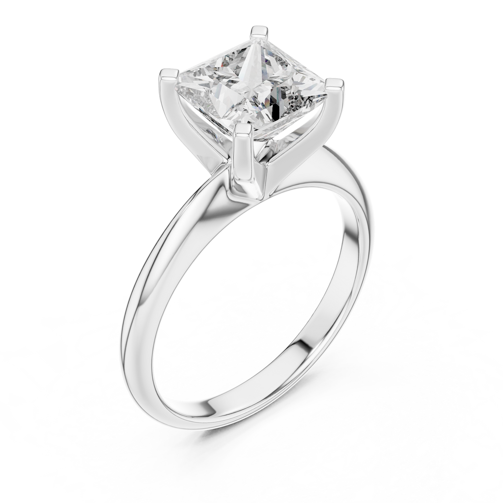 Princess Cut Diamond in a Modern Cathedral Setting