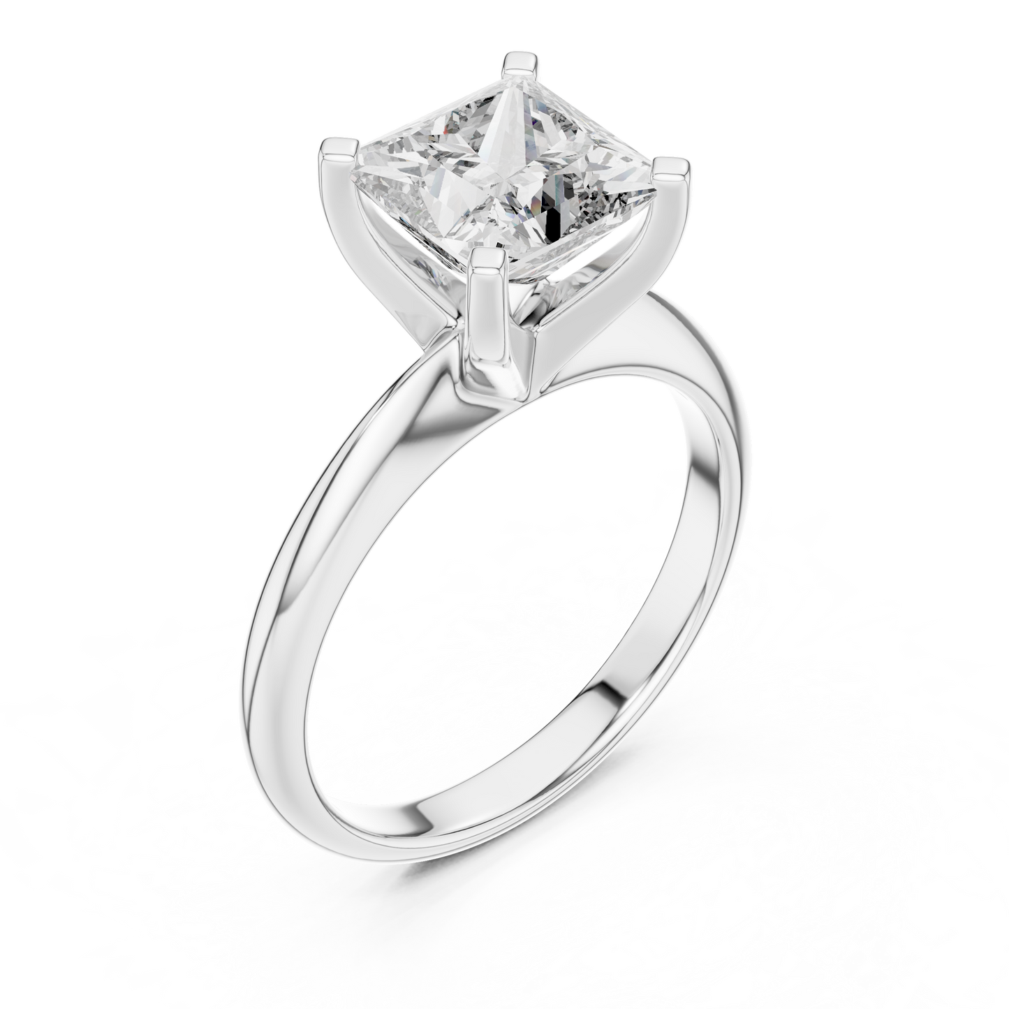 Princess Cut Diamond in a Modern Cathedral Setting