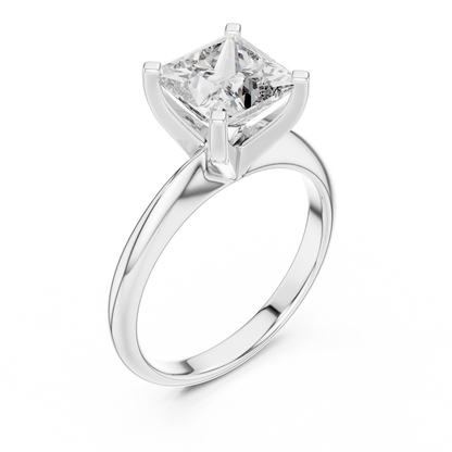 Princess Cut Diamond in a Modern Cathedral Setting