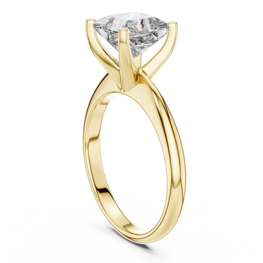 Princess Cut Diamond in a Modern Cathedral Setting
