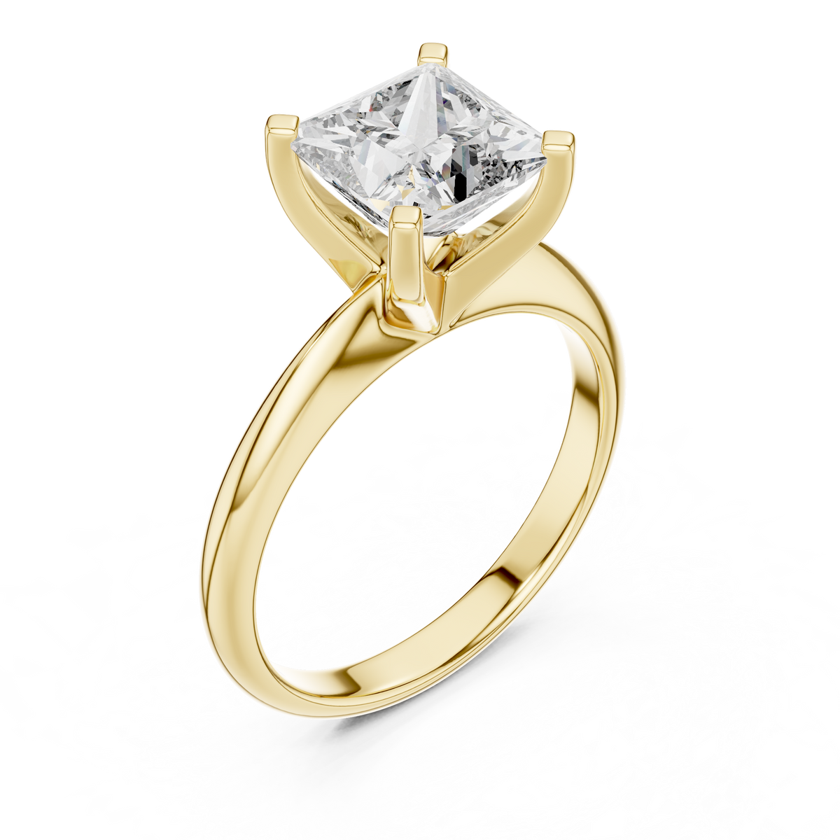 Princess Cut Diamond in a Modern Cathedral Setting