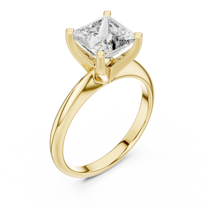 Princess Cut Diamond in a Modern Cathedral Setting