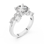 Brilliant Round Diamond with Nature-Inspired Multi-Stone Accents