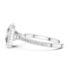 Princess Cut with Brilliant Halo and Sparkling Shank