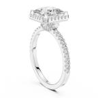 Princess Cut with Brilliant Halo and Sparkling Shank