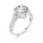 The Symphony Solitaire: Brilliant Round Diamond with a Multi-Shape Diamond-Encrusted Band