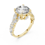 The Symphony Solitaire: Brilliant Round Diamond with a Multi-Shape Diamond-Encrusted Band