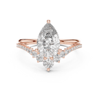 Brilliant Pear Diamond Ring with a Graduated Diamond