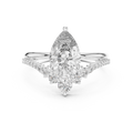 Brilliant Pear Diamond Ring with a Graduated Diamond