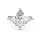 Brilliant Pear Diamond Ring with a Graduated Diamond
