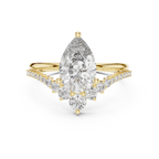Brilliant Pear Diamond Ring with a Graduated Diamond