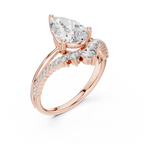 Brilliant Pear Diamond Ring with a Graduated Diamond