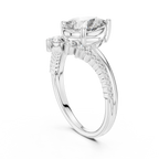 Brilliant Pear Diamond Ring with a Graduated Diamond