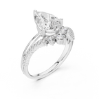 Brilliant Pear Diamond Ring with a Graduated Diamond
