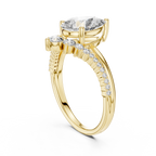 Brilliant Pear Diamond Ring with a Graduated Diamond