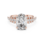 Brilliant Oval Diamond Ring with a Multi-Size Floating Diamond