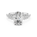 Brilliant Oval Diamond Ring with a Multi-Size Floating Diamond