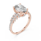 Brilliant Oval Diamond Ring with a Multi-Size Floating Diamond