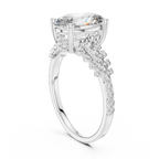 Brilliant Oval Diamond Ring with a Multi-Size Floating Diamond