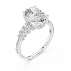 Brilliant Oval Diamond Ring with a Multi-Size Floating Diamond