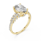 Brilliant Oval Diamond Ring with a Multi-Size Floating Diamond