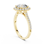 Brilliant Round Diamond in a Scalloped Sunburst Halo