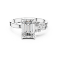 Step-Cut Center with Multi-Shape Diamond Side Accents