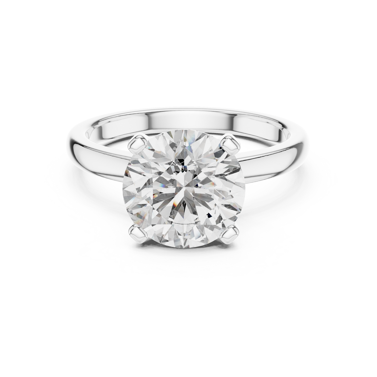 Brilliant Round Diamond in a Classic Elevated Cathedral Mount