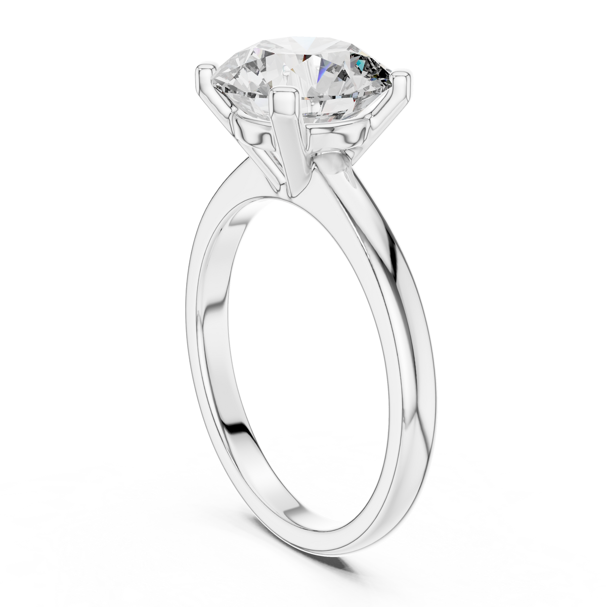 Brilliant Round Diamond in a Classic Elevated Cathedral Mount