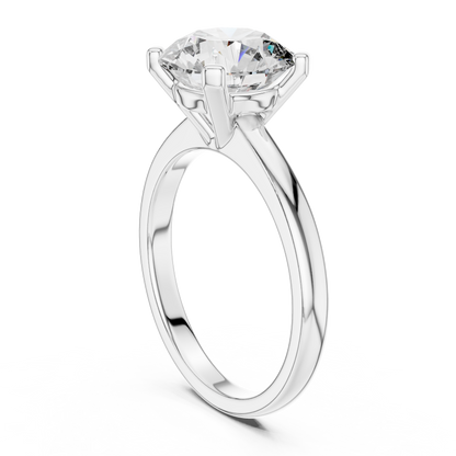 Brilliant Round Diamond in a Classic Elevated Cathedral Mount