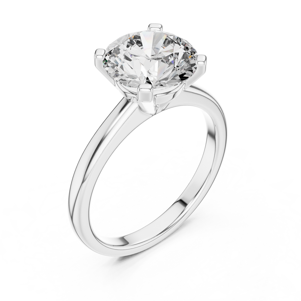 Brilliant Round Diamond in a Classic Elevated Cathedral Mount