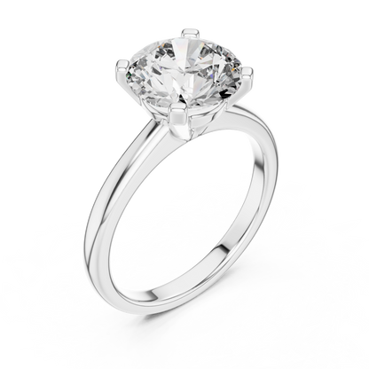 Brilliant Round Diamond in a Classic Elevated Cathedral Mount