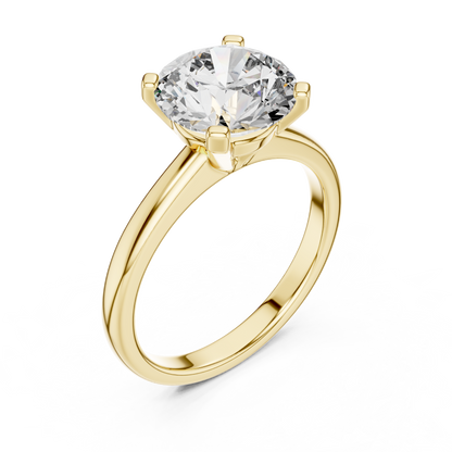 Brilliant Round Diamond in a Classic Elevated Cathedral Mount