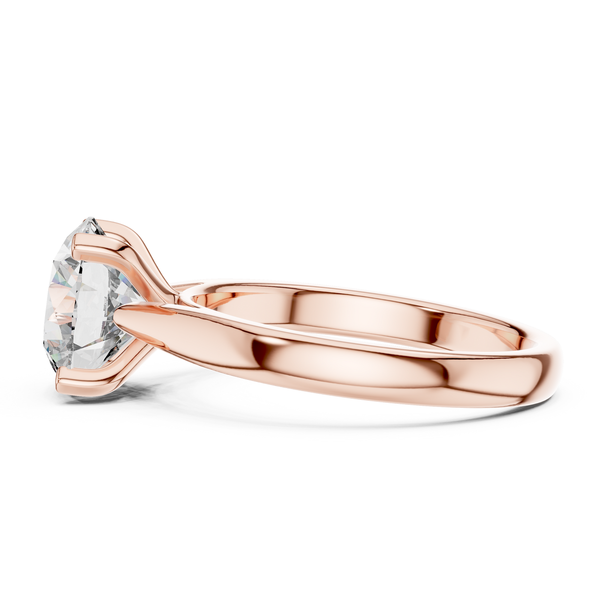 Modern Round Cut Diamond Solitaire Ring – Designer Gold Ring