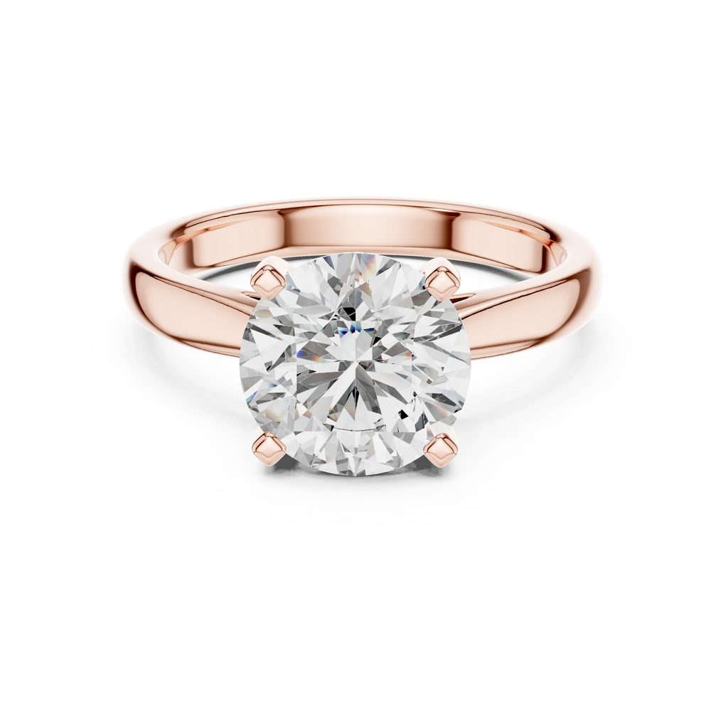 Modern Round Cut Diamond Solitaire Ring – Designer Gold Ring