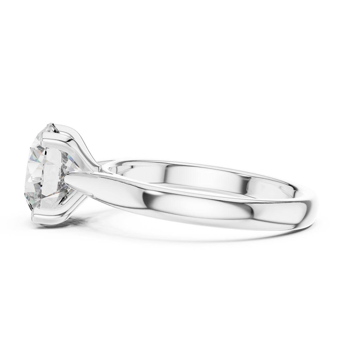 Modern Round Cut Diamond Solitaire Ring – Designer Gold Ring