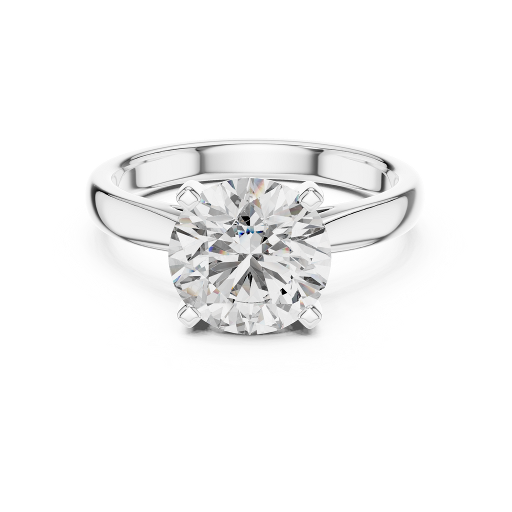 Modern Round Cut Diamond Solitaire Ring – Designer Gold Ring