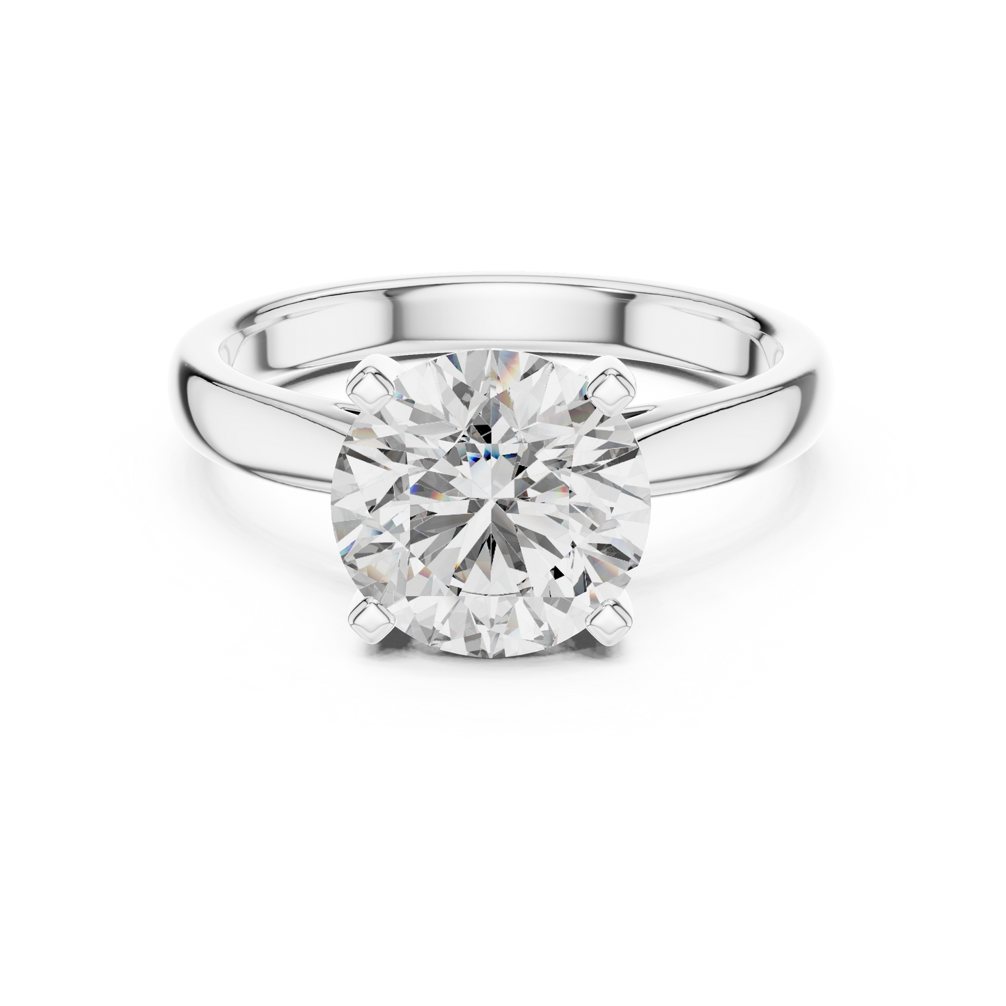 Modern Round Cut Diamond Solitaire Ring – Designer Gold Ring