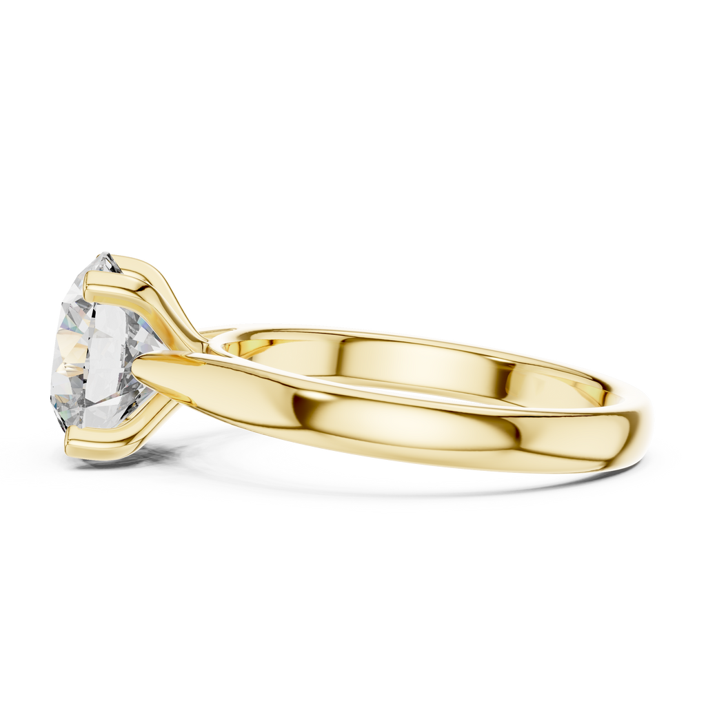 Modern Round Cut Diamond Solitaire Ring – Designer Gold Ring