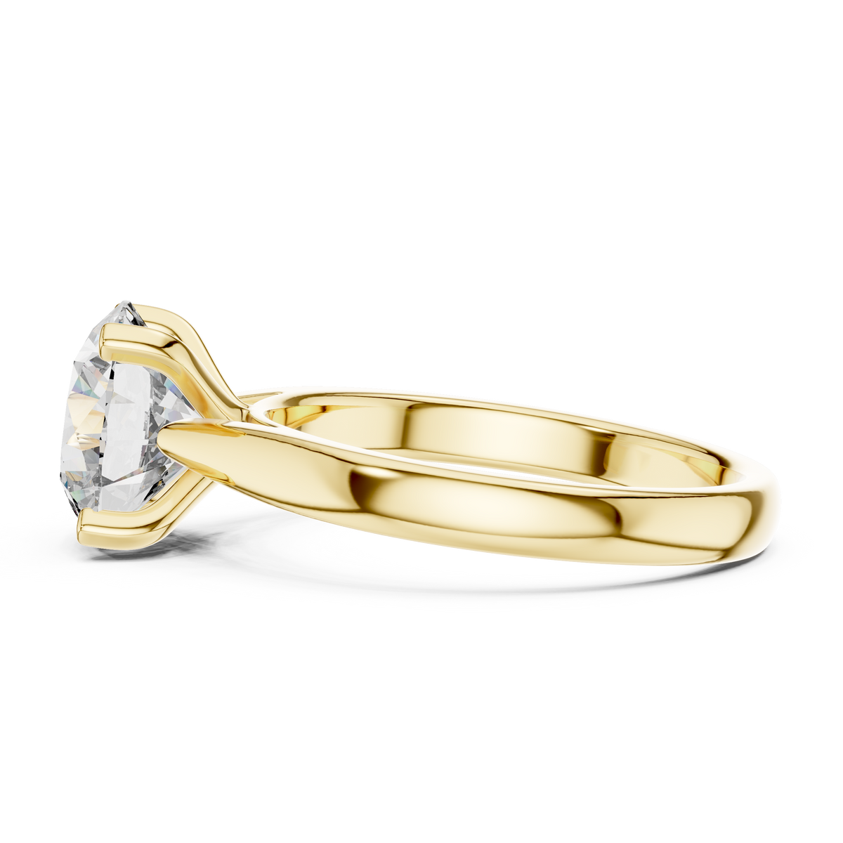Modern Round Cut Diamond Solitaire Ring – Designer Gold Ring
