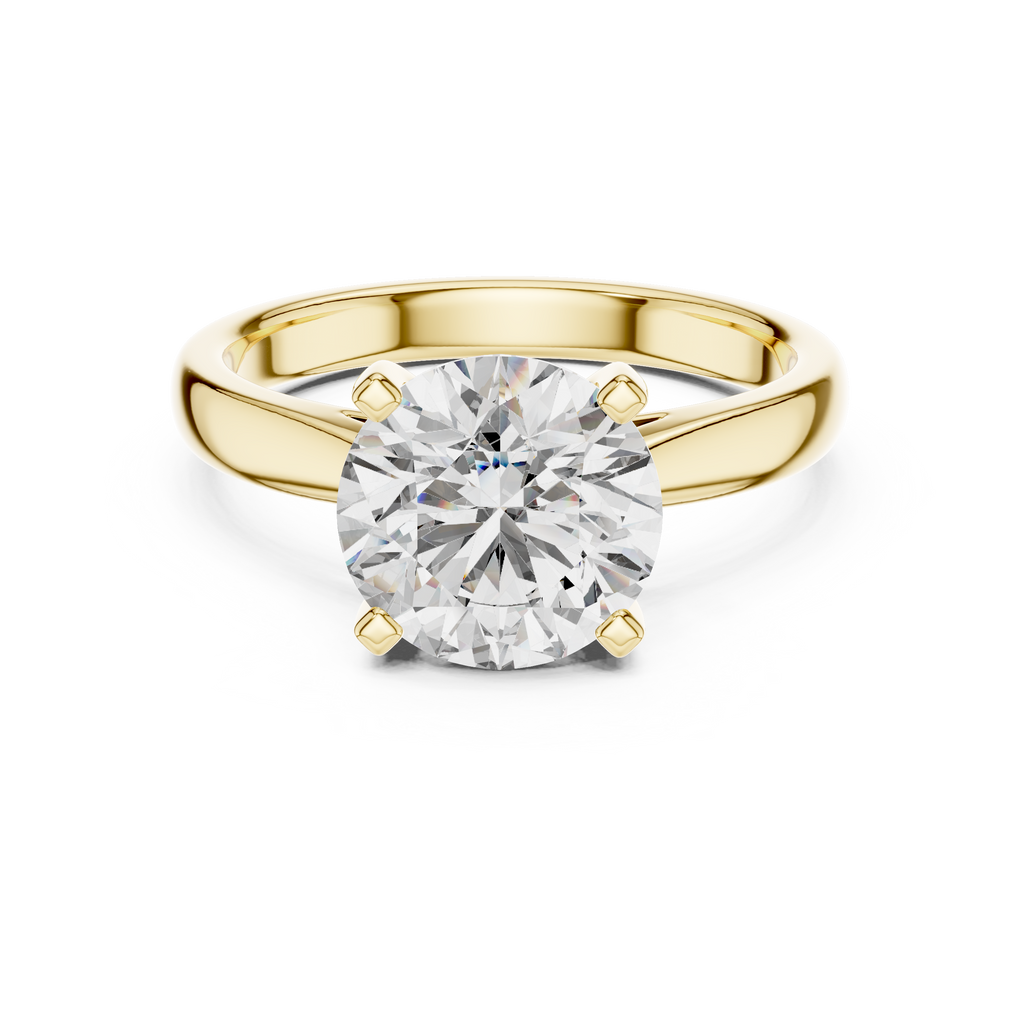 Modern Round Cut Diamond Solitaire Ring – Designer Gold Ring
