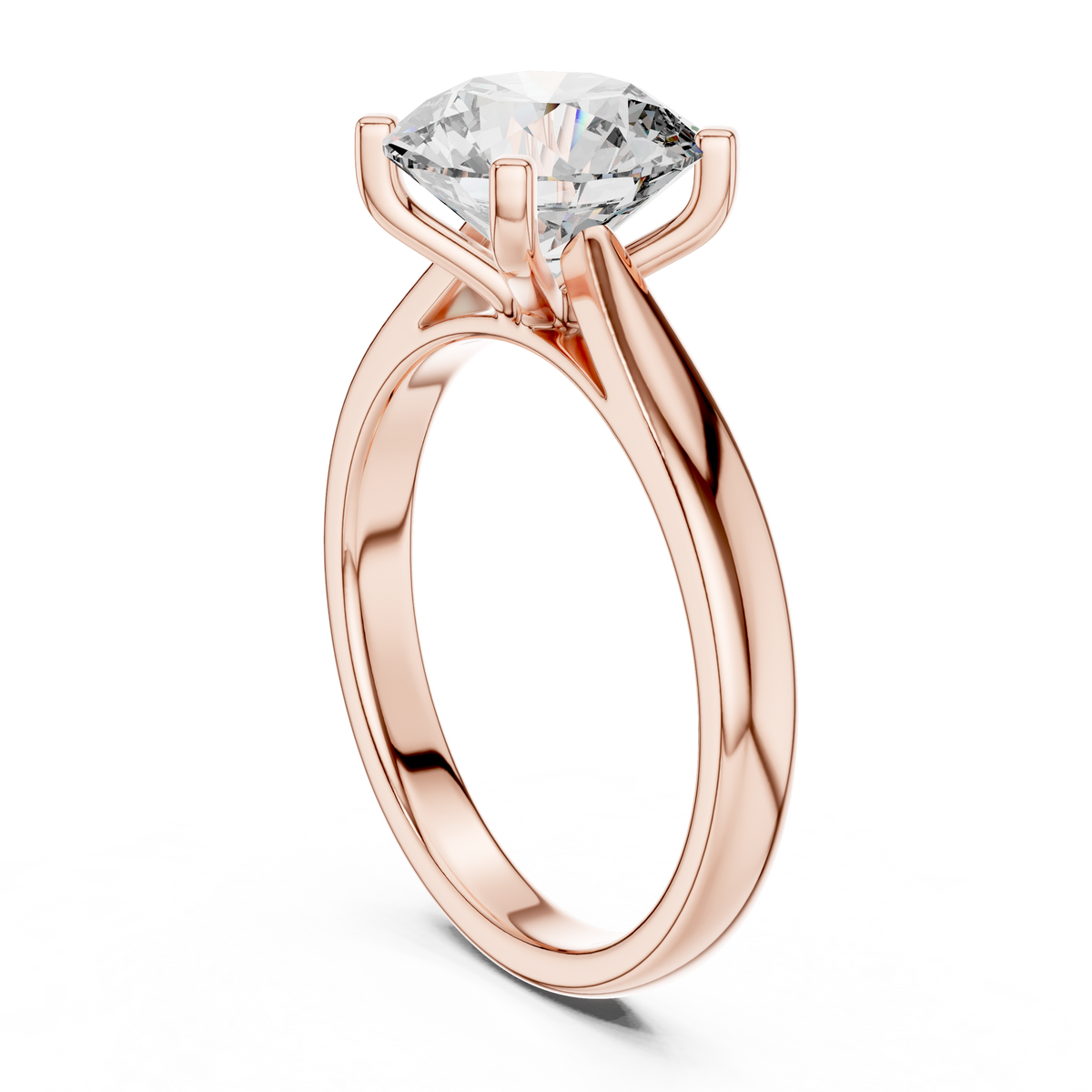 Modern Round Cut Diamond Solitaire Ring – Designer Gold Ring