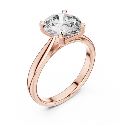 Modern Round Cut Diamond Solitaire Ring – Designer Gold Ring