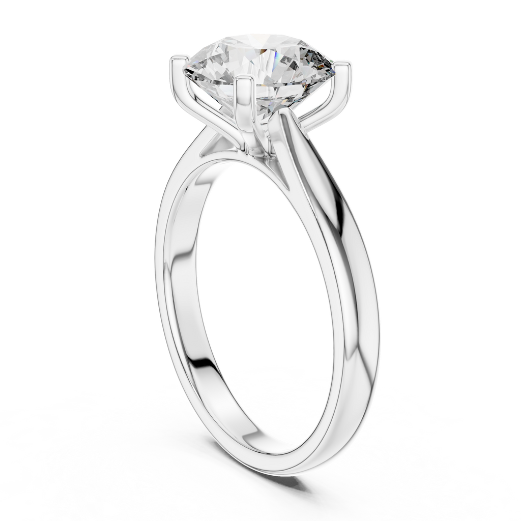 Modern Round Cut Diamond Solitaire Ring – Designer Gold Ring