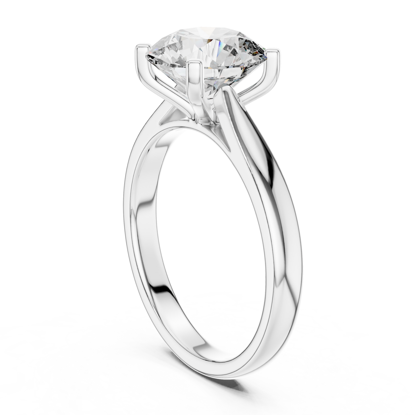 Modern Round Cut Diamond Solitaire Ring – Designer Gold Ring