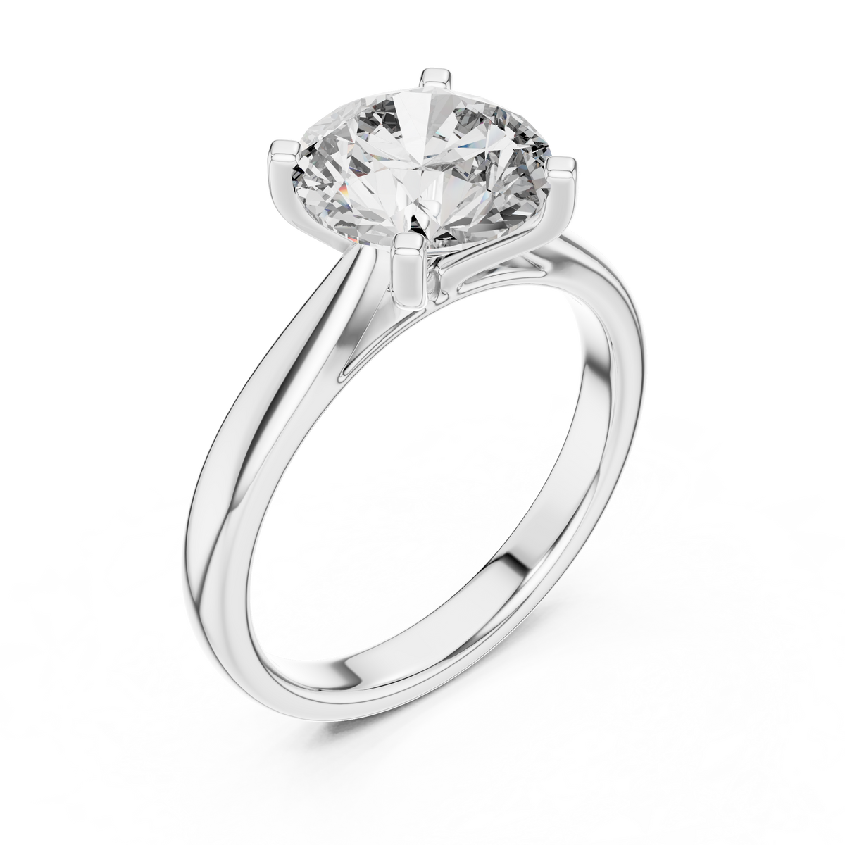 Modern Round Cut Diamond Solitaire Ring – Designer Gold Ring
